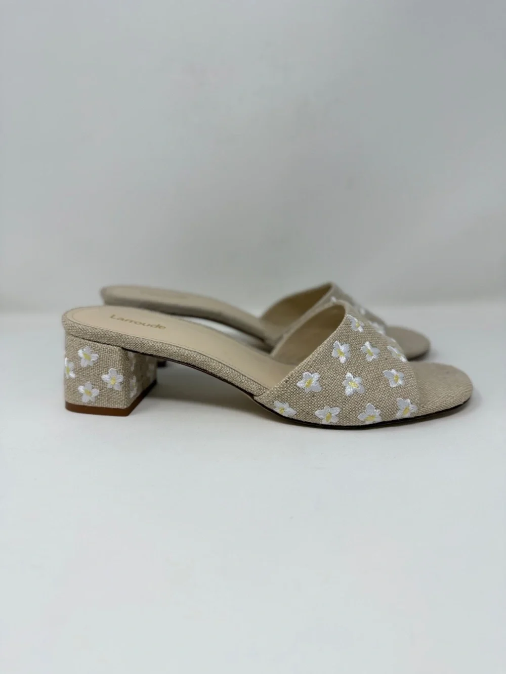 Larroude Brigitte Block Heel Slip On Sandals Sz 11 - Picture 3 of 11